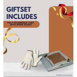 Foremost Dry Top 26 ft x 40 ft Heavy Duty Poly Reversible Tarp Brown/Silver Bundle with Durable Work Gloves – Waterproof, UV-Resistant Cover for Outdoor, Camping & Construction – Gift Set (2 Items)