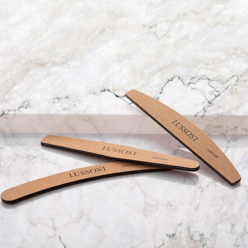 T4B Lussoni Premium Trapezoidal Nail Files, Grit 180/240, for Natural