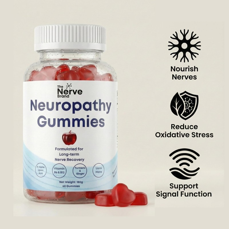 The Nerve Brand Neuropathy Nerve Support Gummies – 600mg R-Alpha