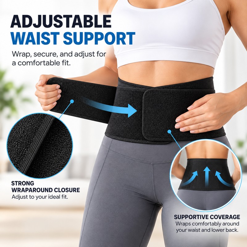 Waist Support Belt for Daily Wear – 19cm Wide Polyester