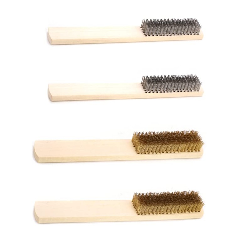 CENPEK Mini Wire Brush, Brass Brush Set, Steel Brass Nylon