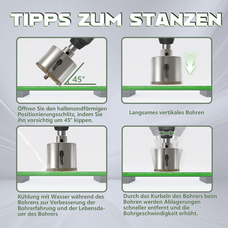 CSOOM 90 mm Glass Drill Hole Saw with 2 x