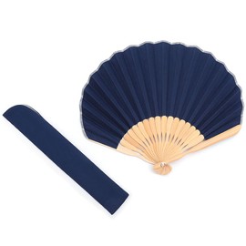 Nishikawa Shoroku Shoten Fan, For Summer, With Fan Bag, Soleil Women's Gift, Gift, Fashion Fan, Mother's Day, Solid color, navy blue