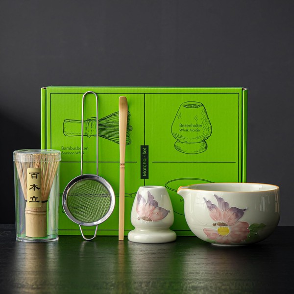Matcha Whisk Set, Matcha Set Includes Matcha Bowl, Bamboo Whisk,