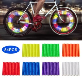 Enmoo Bike Spoke Reflector 6 Sets/72Pcs Bicycle Wheel Spoke Reflector Reflective Mount Clip Tube Warning Strip Waterproof Bicycle Spoke Reflectors