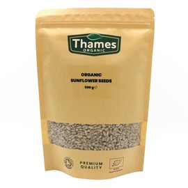 Organic Sunflower Seeds - Raw, Vegan, GMO-Free - No Additives or Preservatives - High in Vitamin E and Fiber, Source of Protein, Certified Organic - Thames Organic 500g