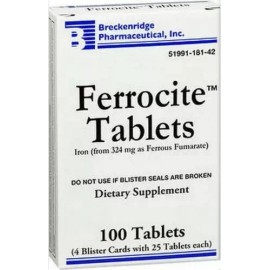 Breckenridge Pharma Ferrocite Iron Dietary Supplement Blood Health Support 100ct