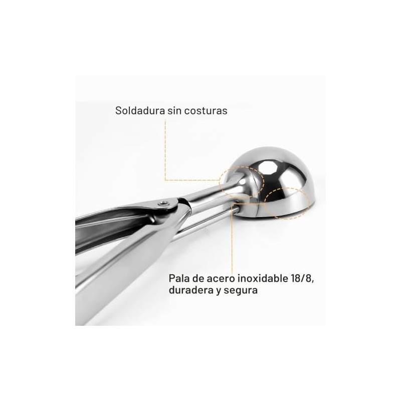Mini cuchara para galletas, 2/3 cucharadas/4 onzas, bola de 1.2