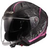 LS2 Helmets Open Face Infinity II Helmet (Lotus Matte Black/Pink