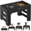 URPOWER 2-in-1 Elevated Slow Feeder Dog Bowls with No-Spill Water