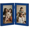 decorUhome Double 4x6 Picture Frame Vertical, Engineered Wood Bifold Photo