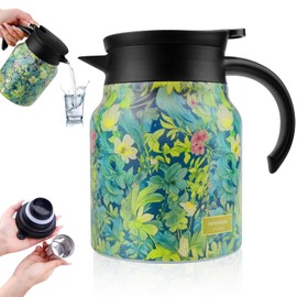 1000 ml Thermos Flask with Tea Strainer, Vintage Floral Pattern Tea, Tea Thermos Flask with Tea Strainer, Thermal Coffee Carafe Made of 316 Stainless Steel, Insulated Teapot for Kitchen, Home, Home