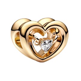 YUMINN Love and Heart Charms 925 Sterling Silver for Bracelets and Necklaces Pendant Beads Valentine's Day Mother's Day Jewellery Gifts for Women, Sterling Silver, Cubic Zirconia