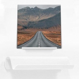 Strumland Floating Record Shelf – Modern Wall Mounted Vinyl Display for LP Albums, Minimalist Record Holder for Now-Playing Covers, USA-Made Steel Shelf for Album Artwork, Home or Studio Decor (White)