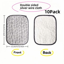 FANBODTA 10Pack Scrubber Sponge for Dishes, Pans & Grease - Dual-Side Non-Scratch, Super Absorbent, Heat Resistant - Strong Cleaning Power for Kitchen, Glass, Stove (Color Random)