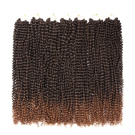 7 Packs Passion Twist Hair 24 Inch Water Wave Synthetic Braids for Passion Twist Crochet Braiding Hair Goddess Locs Long Bohemian Curl Hair Extensions (22Strands/Pack, 1B/30#)