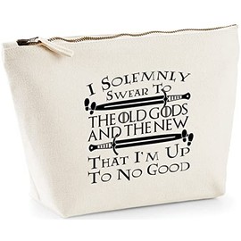 Hippowarehouse I Solemnly Swear To The Old Gods And The New That I Am Up To No Good printed make up cosmetic wash bag 18x19x9cm