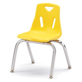 Jonti-Craft Berries 8144JC1007 Stacking Chair with Chrome-Plated Legs, 14" Height, Yellow