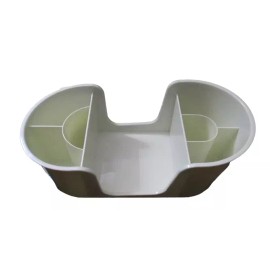 Barsics NIB - Bar Caddy Napkin Straw Holder Plastic 6 Compartment Beige - 12" x 6" x 4"