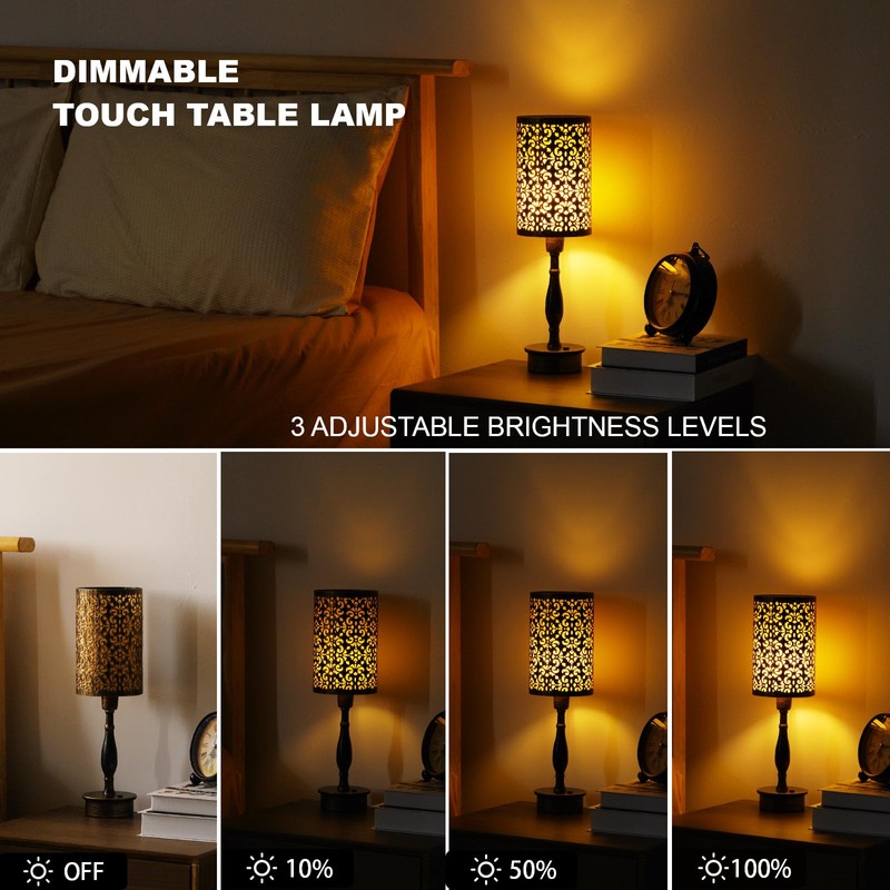 UMEXUS LED Rechargeable Cordless Table Lamp with Dimmer, Small Battery