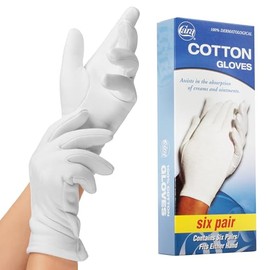 CARA Guantes de algodón eccema hidratantes, medianos, 6 pares