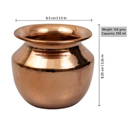 Spillbox Traditional Handcrafted Copper Lota | Kalash | Kalsha | Sombu | Theertha Sembu | Vessel | Pot | Jug | Karwachauth | Diwali | Mandir | Temple | Festival | Marriage | Wedding | Kamandal | Gangajal | Water Gangotri | Chambu for Pooja | Puja | Worsh