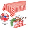 Red Gingham Checkered Table Cloth - Self Cutter Picnic Durable