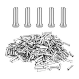 100 Pcs Cable End Caps, Bicycle Brake Parts, Shifter Cable Core End Caps, Cable Core Protection, Cable End Caps, Brake Cable Core End Sleeves, Cable Pulling Cap (Silver)