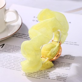 JewelryWe Watches Women's Elastic Hair Band – Unique Simple Analogue Quartz Wrist Watch Women Girls Watch with Hair Band Elastic Bracelet Gift, Plain - Yellow