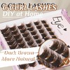 SLSXNL Brown Lash Clusters C Curl Natural Wispy Eyelash Clusters