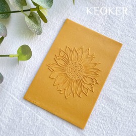 Keoker Polymer Clay Texture Sheets, Clay Texture Mat for Making Earrings Jewerly, Polymer Clay Texture Silicone Mat (No. 6 Sunflower)