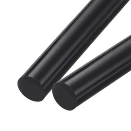 MECCANIXITY ABS Plastic Rod Round Solid Bar 10 mm x 200 mm Black for DIY Model Material, Architectural Model Making, DIY Sand Table, Pack of 2 Pcs