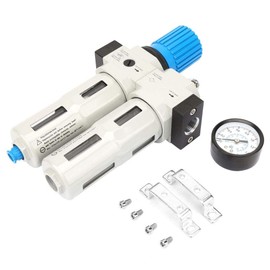 FRC-1/2-MIDI G1/2" Compressed Air Filter Regulator, Air Compressor Filter Oil Water Separator Trap with Regulator Gauge Filter Pressure Reducing Valve