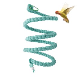 300 cm Extra Long Bird Rope Perch, Bird Spiral Rope Swing Toy, Bird Cage Stand Pole Accessories, Bird Standing Climbing Toy for Parrot Parakeet Budgies Lovebirds Cockatiels
