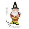 Dwarf Old Man Statue Black Hat Fireman Resin Sculptures Old