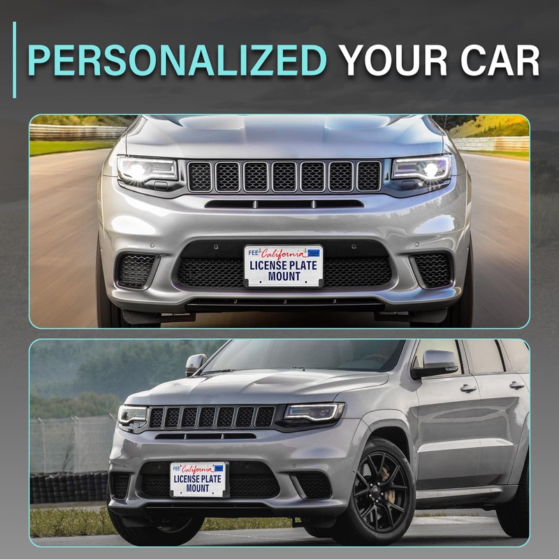 GRUOIZ Quick Install Front License Plate Holder Compatible with Jeep