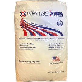 CHEMSTREAM DowFlake Xtra | Calcium Chloride Flake Ice Melt | 83-87% Pure | Safe for Driveways, Sidewalks and Concrete | Dust Suppressant | Concrete Accelerator | 50 Pound Bag