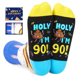 HAPPYPOP 90th Birthday Gift Ideas Socks - 90 Year Old Birthday Gifts for Elderly Older, Best Gifts for 90 Year Old Man Woman