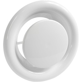 Vent Systems 6" Inch White Metal Adjustable Diffuser - Round Air Exhaust Vent Cover for Wall, Ceiling Duct - Inline Register Air Vent Deflector - Heat or Cooling Ventilation - Indoor Ducting Grille