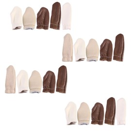HOMSFOU Needle Felting Leather Finger Protector, Needle Felting Leather Gloves Craft Tools Knitting Finger Thimble Guards Tools for Hand Craft Sewing Needlework 20PCS(Random Color)