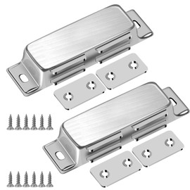 Nivofu Magnetic Door Catch for Cupboard, 2 Pack Door Magnets Stainless Steel Drawer Magnet Small Cabinet Door Magnetic Catches Latches for Kitchen Wardrobe Magnets Door Closers Cabinet Magnet Closure