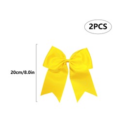 2 Pack 8 inch Large Hair Bows for Women Girls Hair Ribbon Bow Hair Clips, Yellow Hair Bow