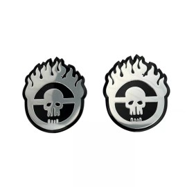 Unbranded Mad Max Fury Road War Boys Skull Grill Fender Badge Thin Aluminum Emblems Silver