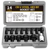 14-Piece Socket Set, Hexagon Socket Bit Set, Impact Wrench Nuts