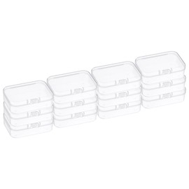 PATIKIL 2.6x1.8x1 Inch Clear Storage Box with Hinged Lid, 12Pack Plastic Stackable Rectangle Organizer Container for Bead Jewelry Small Item Art Craft Project