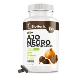 BioHerb | Ajo Negro100% Puro (180 Capsulas de 500mg) - [Potente Antioxidante Rico en Vitamina A, C y Calcio] | Presion y Digestion | Calidad Suprema |
