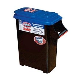Kingsford Charcoal Storage Container - Charcoal Bin Holds Up To 10 LB Capacity, Stackable Black Bin, Heavy Duty Grip Handle, Blue Flip Lid, for Charcoal Pellets, Wood Pellets, Smoker Pellets