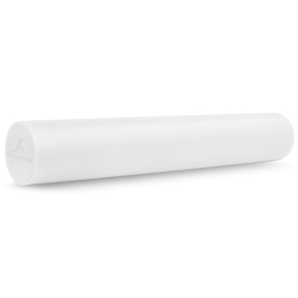 ProsourceFit Flex Foam Rollers 36” for Muscle Massage, Physical Therapy, Core & Balance Exercises Stabilization, Pilates, White, 36 x 6-Inch (ps-2115-foam-36x6 White)