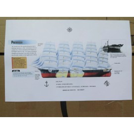 Unbranded Preussen sailing ship 5 master line drawing and info