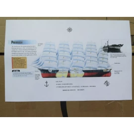 Unbranded Preussen sailing ship 5 master line drawing and info